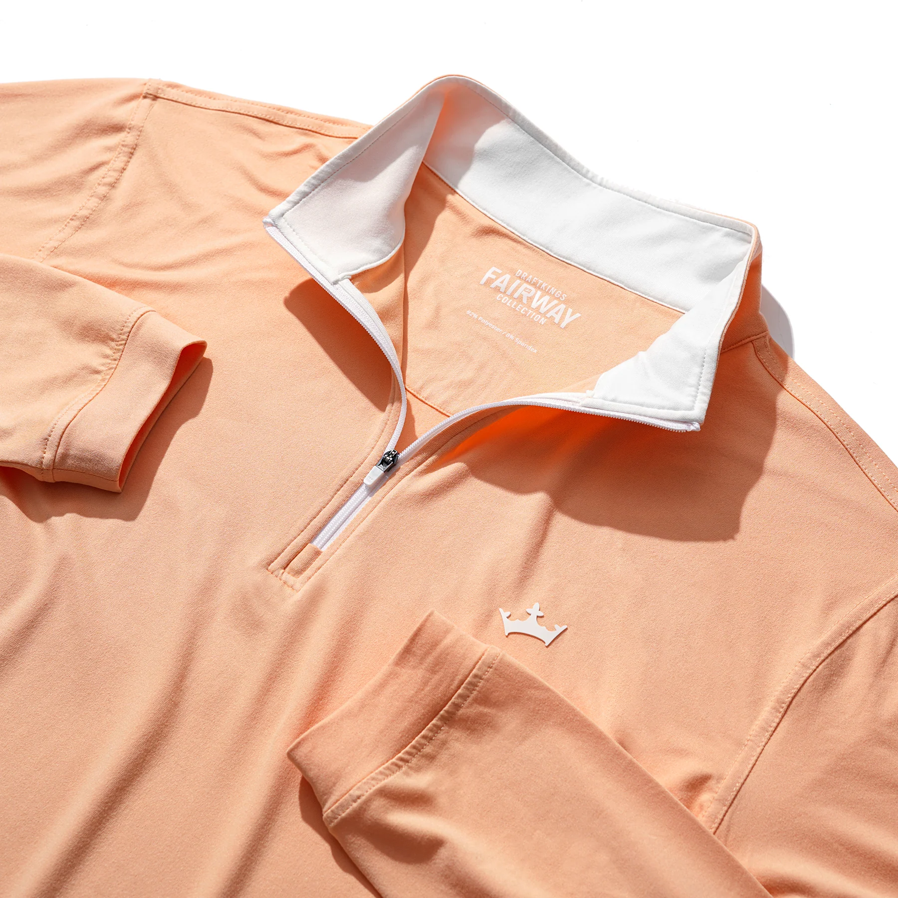 DraftKings Men's Peach Fuzz Golf Quarter Zip - Image 3