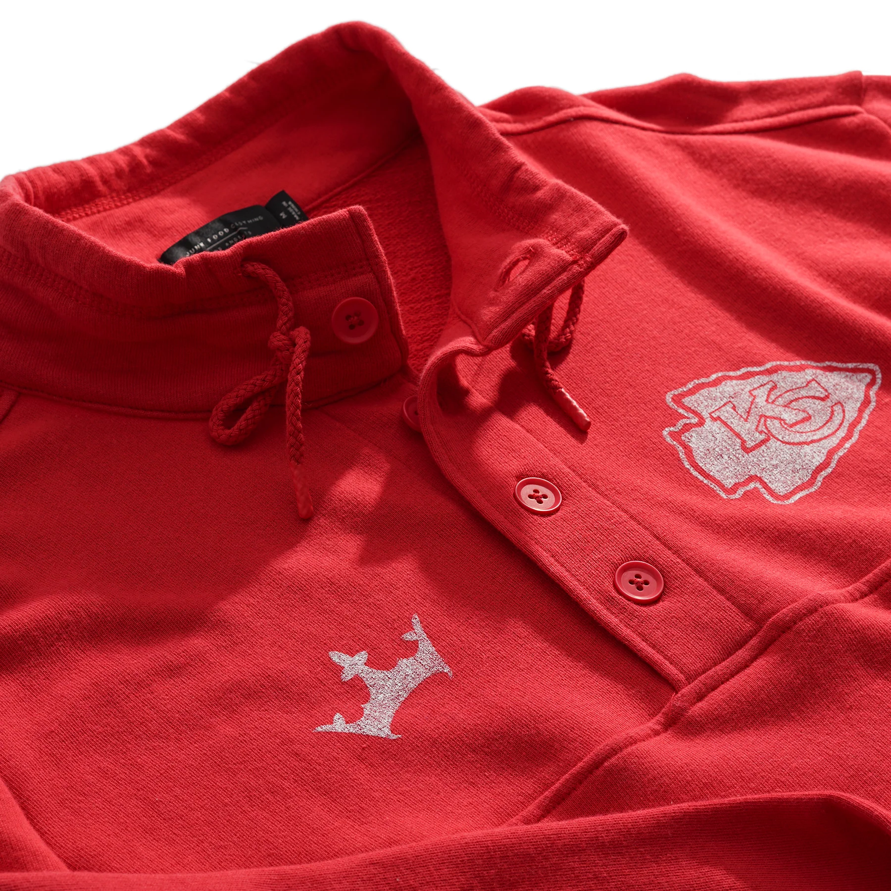 Kansas City Chiefs Junk Food Men's Mock 1/4 Button Up - Image 4