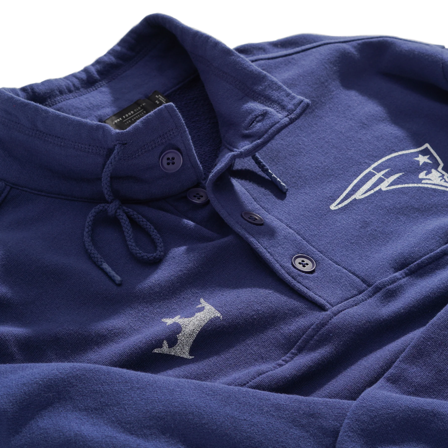 New England Patriots Junk Food Men's Mock 1/4 Button Up - Image 4